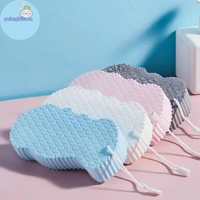 Pufangbliss Mềm Tẩy Tế Bào Chết Tắm Bọt Biển Bàn Chải Tắm Tẩy Da Toàn Thân Tẩy Tế Bào Chết 3D Bọt Biển Tắm Trẻ Em Máy Mát Xa 1PC VN