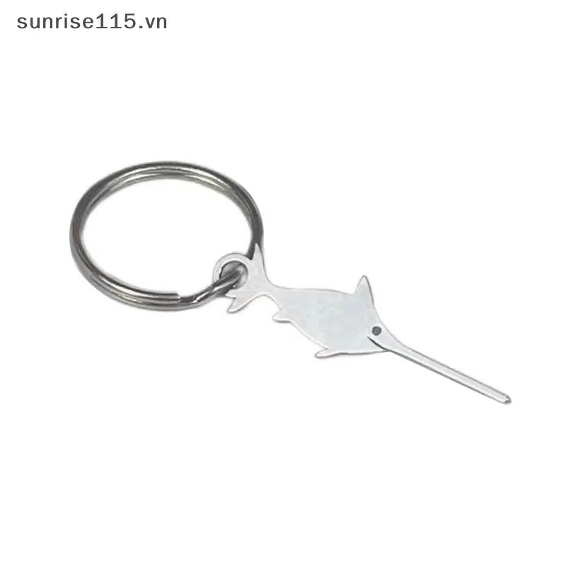 Srvn Hình cá Thép không gỉ cho điện thoại thông minh Loại bỏ khay thẻ Sim Eject Pin Key Tool Universal Thimble.