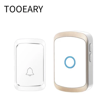 Chuông cửa không dây TOOEARY, Bộ chuông cửa Mini 300M 5 cấp độ âm lượng, có đèn Pin chạy bằng USB 60 chuông cửa Bộ chuông cửa tại nhà Lớp học văn phòng