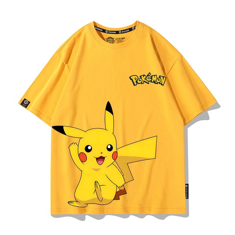 Áo thun hoạt hình Pokémon bé trai với Pikachu Charmander Psyduck Graphic Summer Tee
