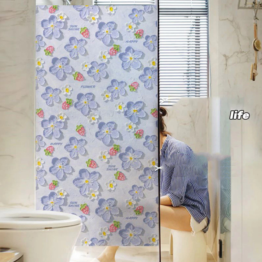 [Loại Dày] Giấy Dán Kính Cửa Sổ 3D Chống Nắng, Decal Dán Kính Không Dùng Keo Đời Mới Chống Nhìn Trộm