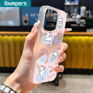 ibumpers Ốp Lưng iPhone Xinh Coquette Hồng nơ Mèo In Hình Trong Suốt nhám Ốp Điện Thoại TPU Mềm Silicon Chống Sốc Chống Bẩn Cho Iphone 16 15 14 12 13 11 Pro Max IP 7 8 Plus X XS XR