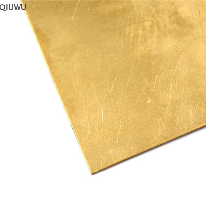 Qiuwu Tấm mỏng kim loại bằng đồng thau Tấm mỏng dày 0,5mm / 0,8mm / 1mm / 2mm 100X100mm Phụ tùng DIY.