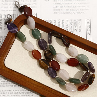 Hình học không đều và hình bầu dục từ đá tự nhiên, phụ kiện trang sức handmade bao gồm vòng cổ và mặt dây chuyền, chất liệu đẹp mắt, phù hợp cho bán buôn