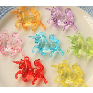 Phim hoạt hình vui nhộn trong suốt màu sắc lập thể Kỳ Lân diy Bông tai Acrylic Phụ kiện tóc vỏ điện thoại vật liệu bán buôn