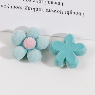 Kẹp tóc nhựa hình hoa năm cánh màu sắc ngọt ngào, nhung nhung tươi mới và đơn giản, phụ kiện tóc DIY, bộ phận trang sức