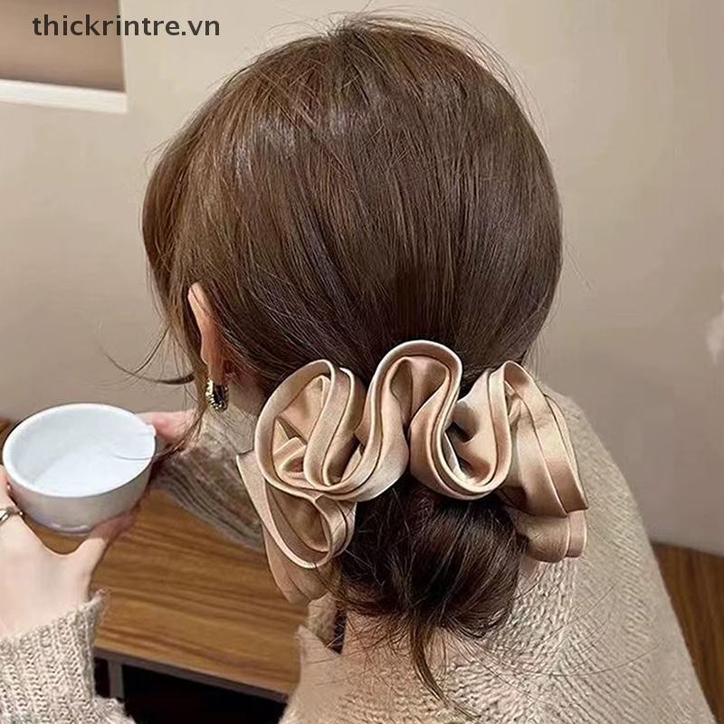 Thi Retro Thanh Lịch Pháp Dây Buộc Tóc Thời Trang Tính Khí Đuôi Ngựa Scrunches Dành Cho Nữ Bé Gái Đơn Giản Đa Năng Phụ Kiện Tóc Quà Tặng VN