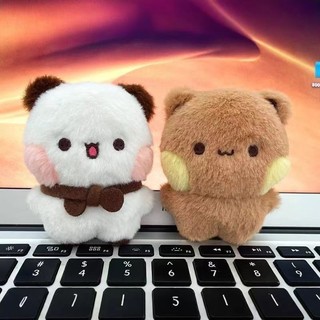 Móc khóa gấu trúc - Mặt dây chuyền búp bê Bubu và Yier từ tính hoạt hình cho cặp đôi
