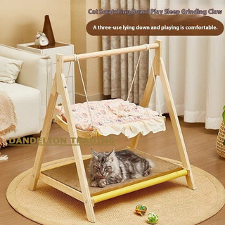 [DELION] Võng Mèo Bunk Giá Đỡ Giường Thú Cưng Giường Nhỏ Mèo Xoay Mèo Litter Lớp Trên Võng Gỗ Chắc Chắn Bốn Mùa Đa Năng