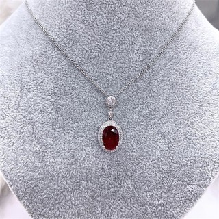 ✨Bồ Câu Máu Đỏ Nhiều Màu Sắc Kho Báu Bộ Bông Tai Vòng Cổ Tính Khí Phù Hợp Với Ruby Thanh Lịch 25.7.6