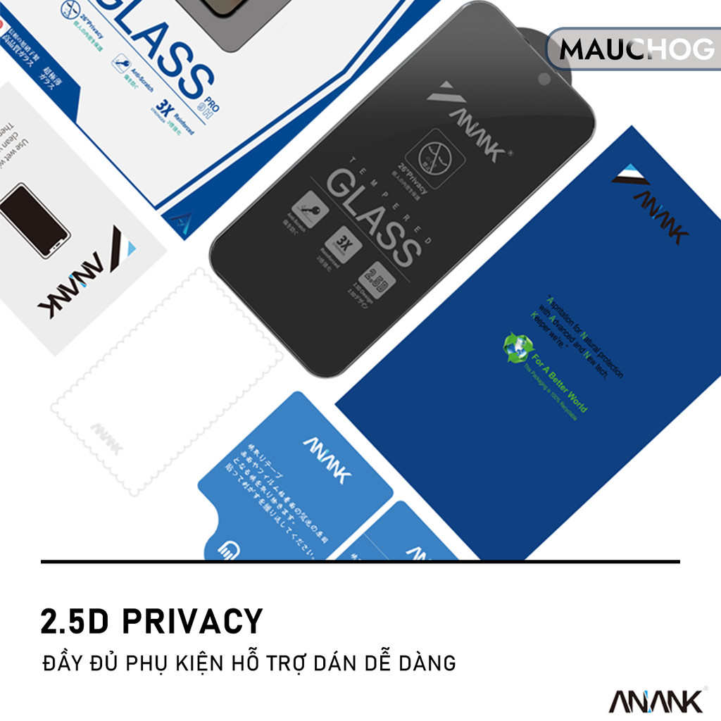 Kính Cường Lực Chống Nhìn Trộm Anank Cao Cấp Cho Điện Thoại iPhone 17 Pro Max 16 15 14 13 12