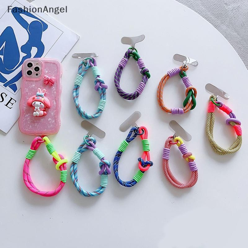 FashionAngel Cho IP 15 14 Pro Max Flip 4 Dây Coloful Dây Điện Thoại Di Động Hàn Quốc Nút Dễ Thương Di Động Chống Mất Tay Vòng Tay Dây Xích VN