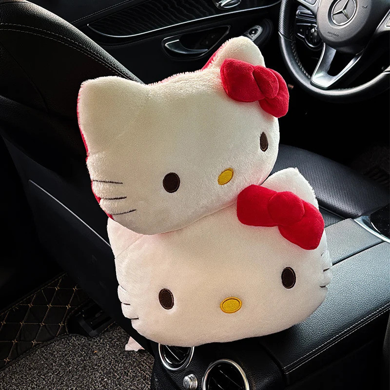 Hello Kitty Tựa Đầu Ô Tô Gối Kawaii Anime Nhật Bản Sang Trọng Cổ Hỗ Trợ Cô Gái Dễ Thương Trang Trí Ghế Đồ Chơi Nhồi Bông