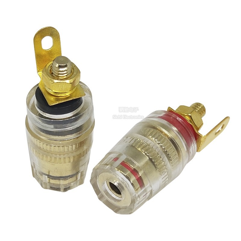 M4 * 33 Đồng Nguyên Chất Mạ Vàng 4MM Chuối Cắm Ổ Cắm Bộ Khuếch Đại Công Suất Âm Thanh Pha Lê Thiết Bị Đầu Cuối Bài Loa