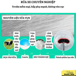 MOTEX Chổi Rửa Xe Ô Tô Cán Dài Có Thể Kéo Dài Sợi Lau Bông Mềm Chổi Dài