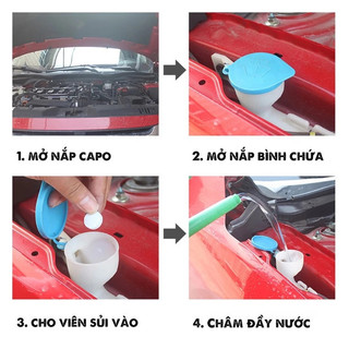 Viên sủi rửa kính ô tô - Tẩy sạch kính, 1 Viên Pha 4 Lít Nước - thân thiện môi trường