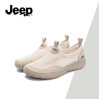 Giày thể thao đế mềm nhẹ mùa hè Jeep dành cho nữ - Lưới lớn, kiểu mỏng, chống rách, giày thông thường trượt thoáng khí