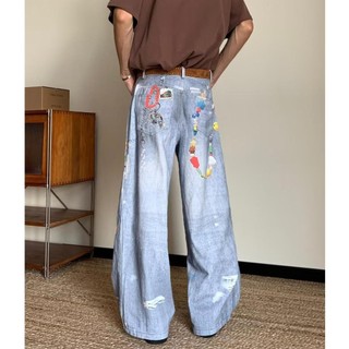 Quần Jean Nam Retro Chất Lượng Cao, Thiết Kế Trung Tính