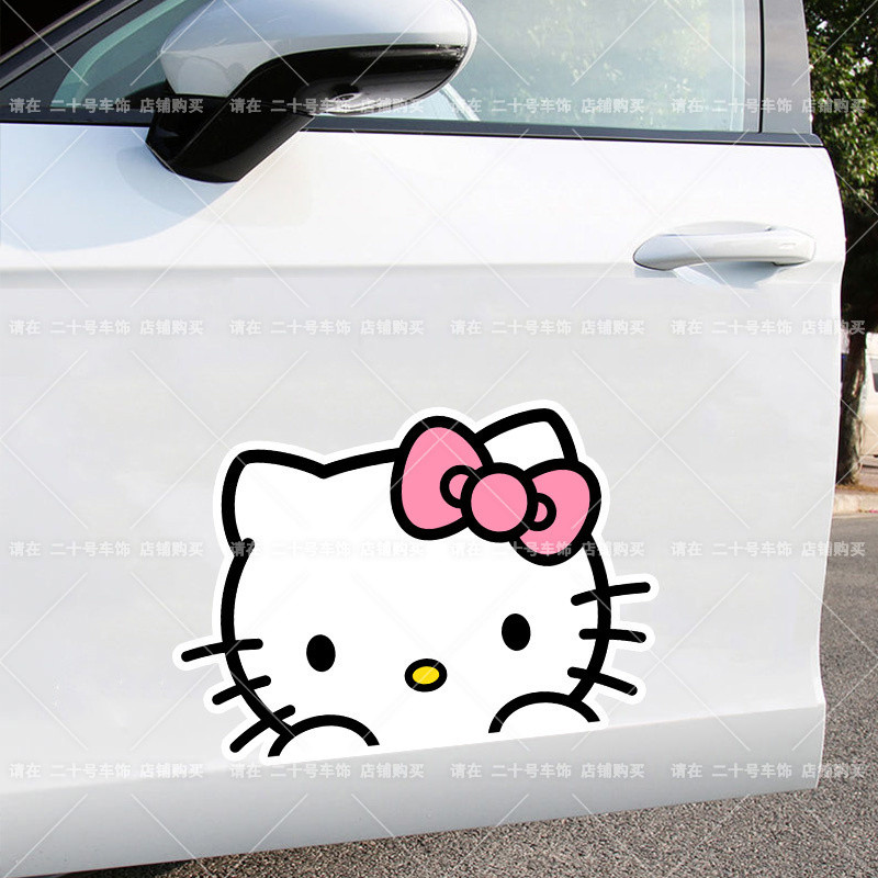 Hellokitty Cat Xe Máy Điện Miếng Dán Xe Hơi Nhãn Dán Trang Trí Cửa Kính