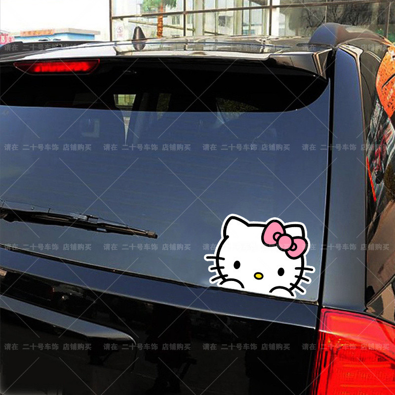 Hellokitty Cat Xe Máy Điện Miếng Dán Xe Hơi Nhãn Dán Trang Trí Cửa Kính