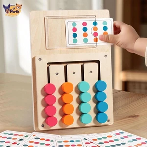 Đồ Chơi Montessori Đồ Chơi Học Tập Trượt Xếp Hình Trò Chơi Gia Đình Đồ Chơi Bằng Gỗ Cho Trẻ Em 3 Tuổi