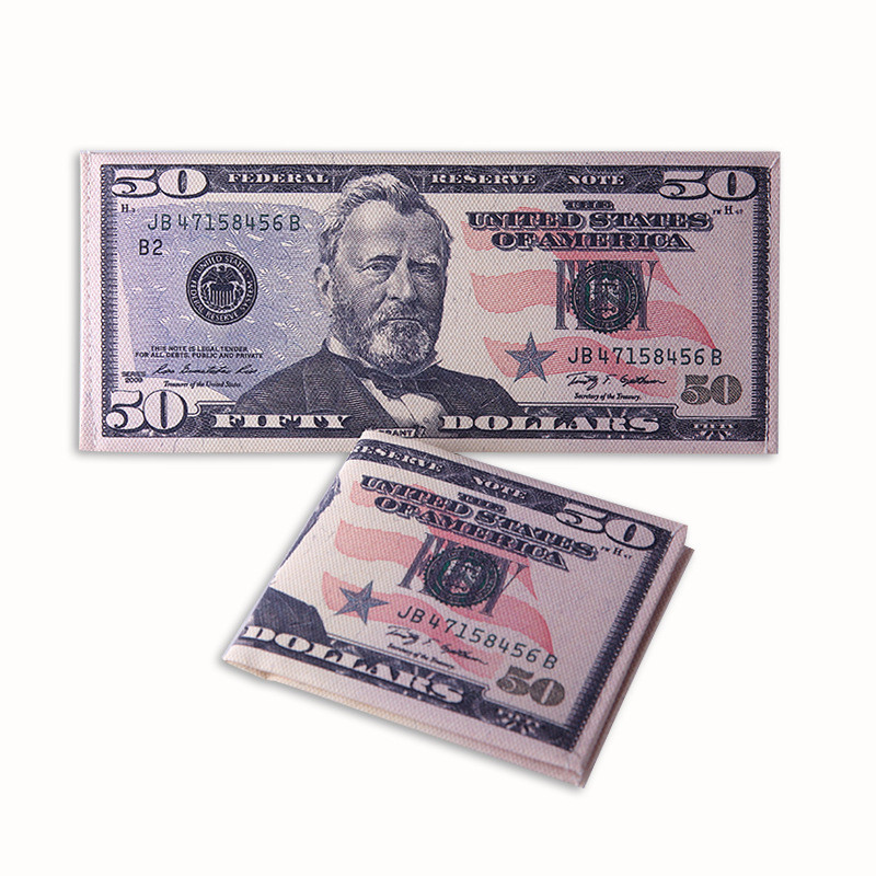 Canvas Dollar Bill Bifold Ví In Đô La Hóa Đơn Tiền Ví Quà Tặng Cho Thanh Thiếu Niên Trẻ Em Bé Trai Bé Gái