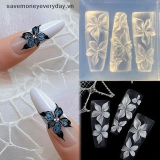 Khuôn Làm Móng 3D Hoa Lily Silicon Trong Suốt Dễ Dùng, Trang Trí Móng Nghệ Thuật DIY