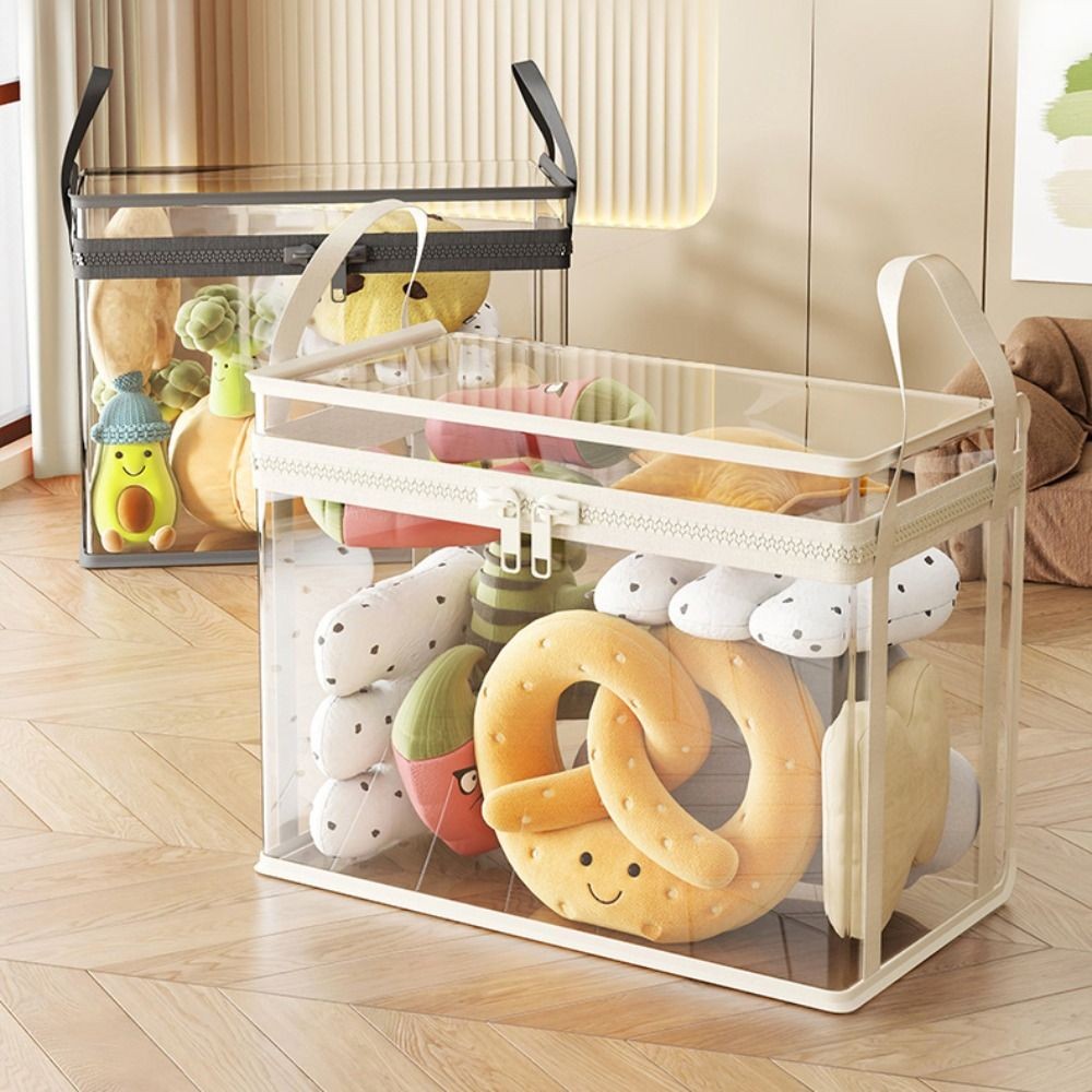 Túi đựng búp bê SIMPLEAID, Hộp sắp xếp chống bụi có thể nhìn thấy trong suốt, Công suất lớn đa chức năng Chống ẩm có tay cầm có dây kéo Đồ chơi lưu trữ