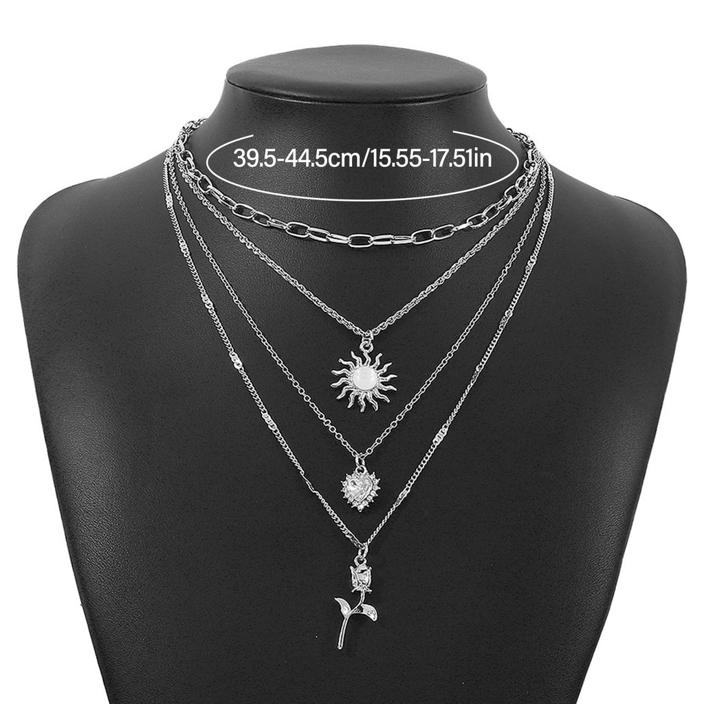 Vòng cổ cổ điển mặt dây chuyền hoa, bề mặt mịn dành cho hẹn hò hàng ngày