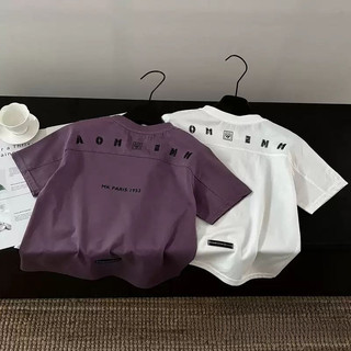 Mùa Hè Cotton Nguyên Chất Bé Trai Trẻ Em Áo Thun Tay Ngắn Vừa Lớn Trẻ Em Áo Thun Bé Đơn Giản Chữ Tròn Ne