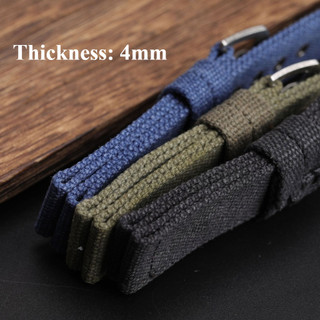 Dây đeo đồng hồ bằng vải đơn giản 20mm 22mm 24mm Dây đeo đồng hồ Nylon đa năng Thay thế Vòng đeo tay cho nam nữ Dây đeo đồng hồ Xanh đen Quà tặng thể thao