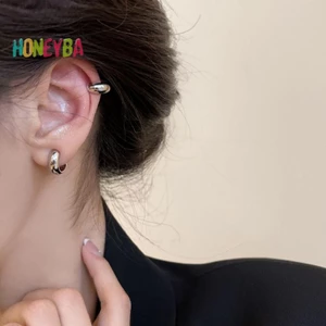 < Honeyba > 1 Cặp Kẹp Tai Tính Khí Đơn Giản Vintage Sụn Dễ Thương Xuyên Kẹp Bông Tai Dành Cho Nữ Bé Gái Phụ Kiện Trang Sức Quà Tặng