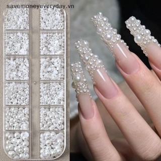 [savemoneyeveryday] 12 Lưới Hỗn Hợp Ngọc Trai Đáy Phẳng Nửa Tròn Kim Cương Giả 3D Trang Trí Móng Tay Trang Sức Móng Tay Móng Tay Quyến Rũ Móng Tay Nghệ Thuật Làm Móng Tay [vn]