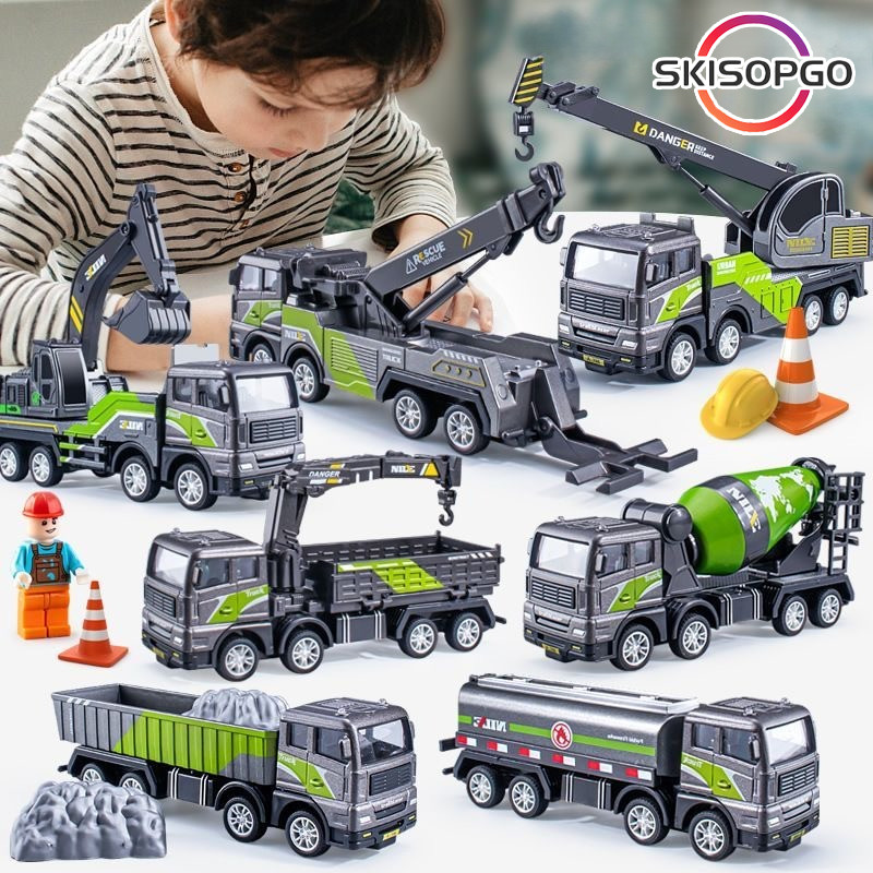 Đồ Chơi Mô Hình Xe Công Trình Chất Liệu Hợp Kim Và Nhựa ABS Series Máy Xúc Trộn,an Toàn Cho Trẻ