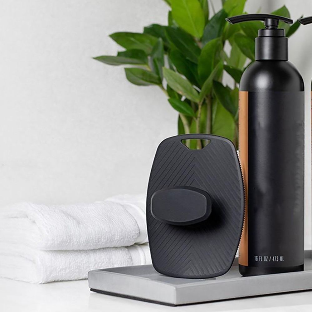 [Vận chuyển nhanh] 1 chiếc Bàn chải tẩy tế bào chết bằng silicon SIMPLEAID, Bàn chải tắm Massage mềm màu xám đen, Đồ dùng tắm làm sạch cơ thể nhẹ nhàng bền bỉ