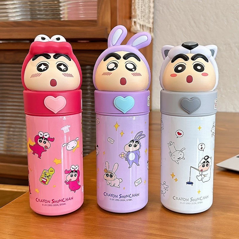 Bình nước Giữ nhiệt Crayon Shin - Chan inox 316 dễ thương dung tích ...