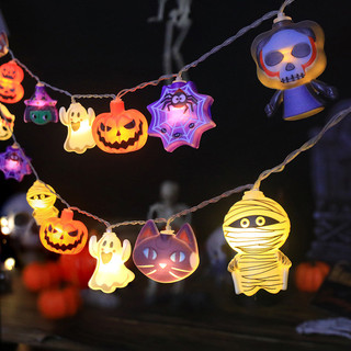 Đèn LED treo Halloween - Đèn dây Web ma bí ngô - Đạo cụ trang trí trong nhà ngoài trời