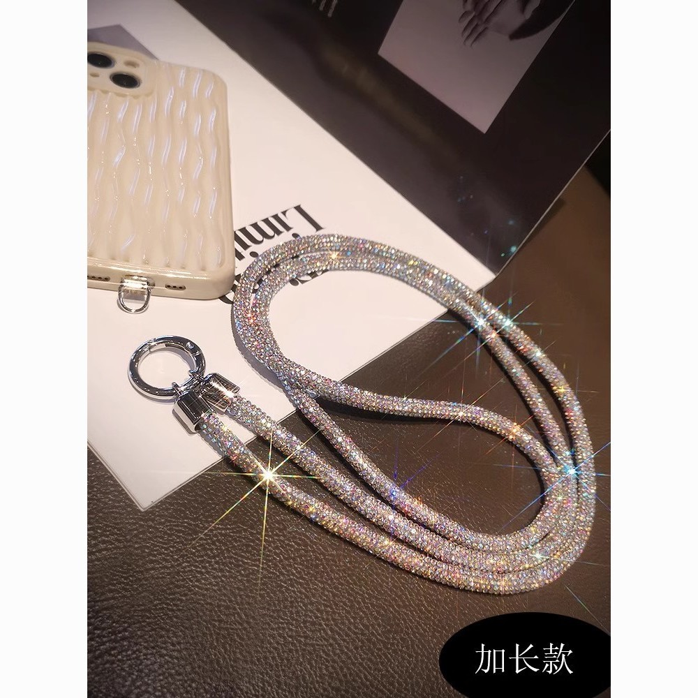 Phụ Kiện Điện Thoại Di Động Móc Khóa Túi Dây Xích Túi Mặt Dây Chuyền Nhấp Nháy Kim Cương Sang Trọng Kim Cương Giả Móc Khóa Điện Thoại Di Động Dây Kim Cương Mặt Dây Chuyền Thời Trang
