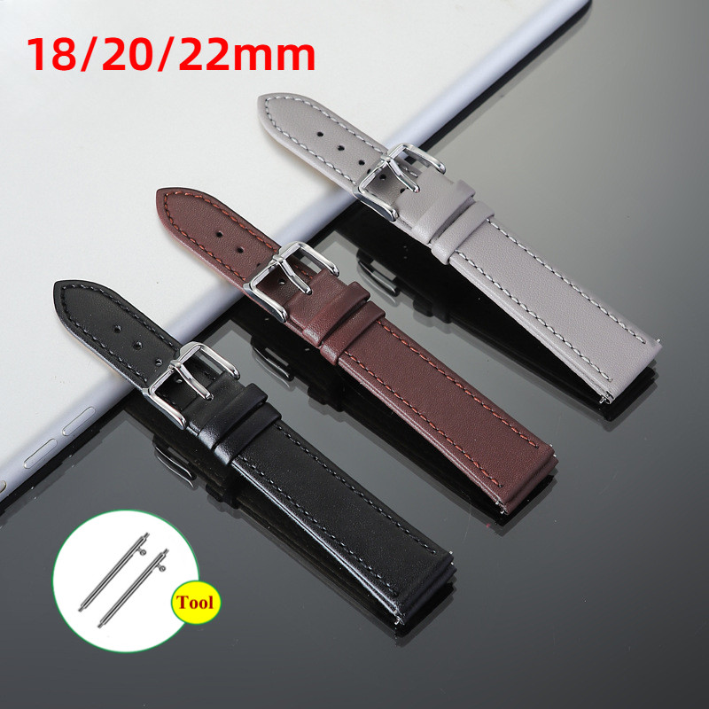 18 / 20 / 22mm Dây đeo đồng hồ bằng da phát hành nhanh Dây đeo đồng hồ bằng da mềm cho đồng hồ thông minh Dây đeo đồng hồ thạch anh dành cho nam nữ Vòng tay đầy màu sắc Phụ kiện đồng hồ