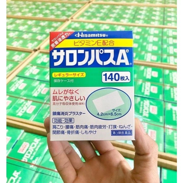 Miếng dán Salonpas Hisamitsu Nhật Bản [Lẻ 20 Miếng/ Hộp 140 Miếng] giúp giảm đau nhanh chóng