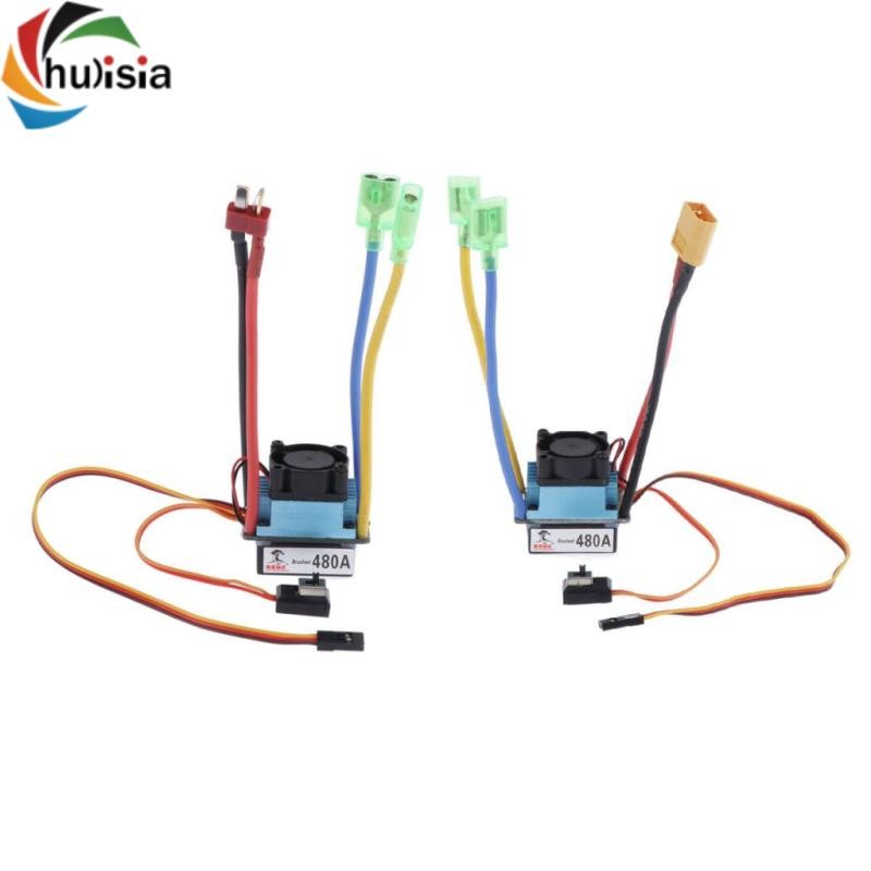 chulisia Bộ điều khiển tốc độ chải 480A 2-4S ESC cho 540 550 775 Motor Boat-T Plug