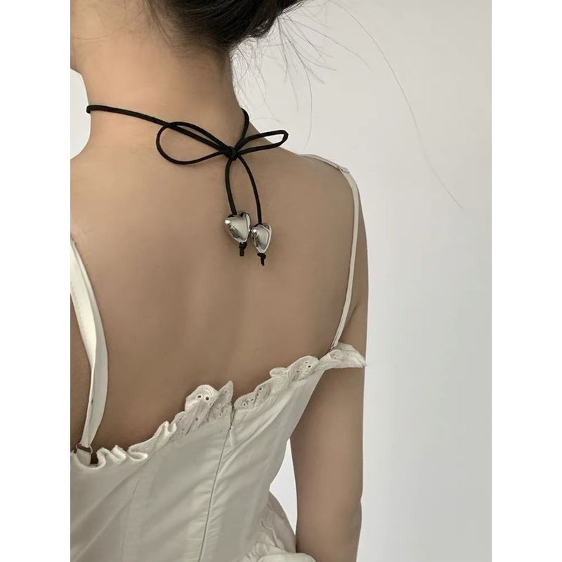 Vòng cổ thắt nơ hình trái tim đôi