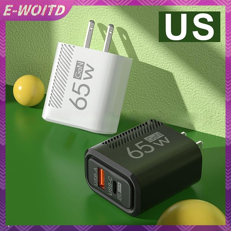 E-WOITD 65W USB Type-C GaN Sạc Điện Thoại Dành Cho Huawei PD Du Lịch Power Adapter QC3.0 Cho Máy Tính Bảng HNVN