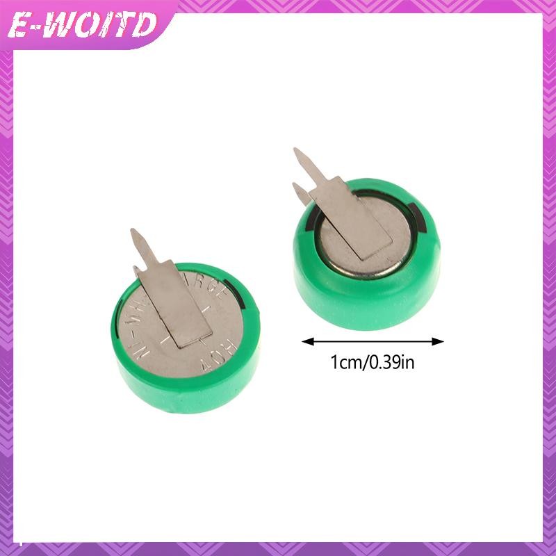 E-WOITD 10 Chiếc 1.2V 40mAh Pin Sạc Ni-MH Có Chân Hàn Cho Hẹn Giờ Đồ Chơi Đồng Hồ Máy Trợ Thính Thiết Bị Năng Lượng Mặt Trời Nút Đồng Xu Cell HNVN