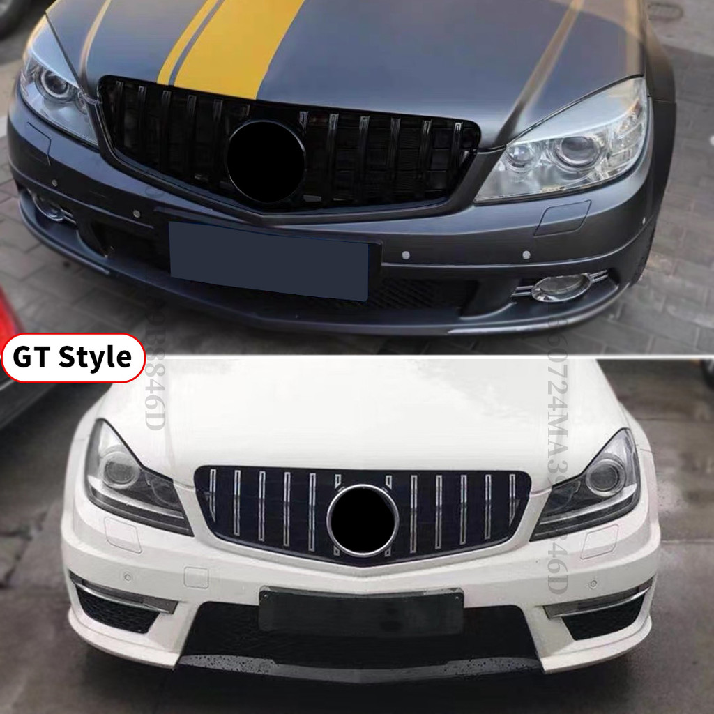 GT Kim Cương AMG Phong Cách Trước Lưới Tản Nhiệt Hood Nướng Cho Xe Mercedes Benz C class W204 C204 S204 2007 2008 2009 2010 2011 2012 2013 2014 Như C180 C200 C250 C300 Điều Chỉnh Phụ Kiện