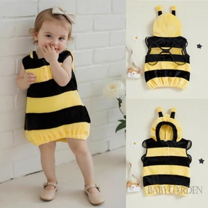 6 tháng-4ttyear Bé Trai / Bé Gái Halloween Ong Trang Phục Hóa Trang Không Tay Sọc Có Mũ Trùm Đầu Áo Vest Có Cánh