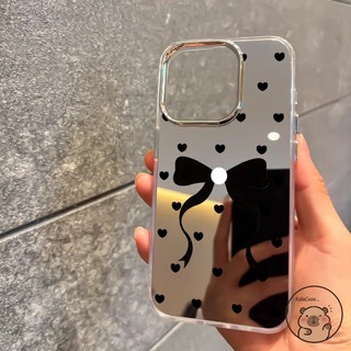 Dành Cho Tecno Camon 40 Premier 30 30S 20 19 17 Pro 12 POP 10 10C 9 8 7 5 LTE Pro 3 Pova 6 Neo Vỏ Điện Thoại Gương Nơ Nơ Thắt Nơ Tình Yêu Trái Tim Yêu Thương Vỏ Mềm Dễ Thương Ốp Lưng Bìa