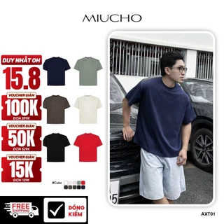 Áo phông trơn form boxy vải cotton 2c thoáng mát AXT01 Miucho Club