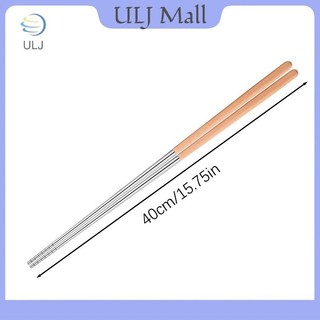 ULJ 1 Đôi Đũa Inox Dài Đũa Nấu Mì Lẩu Chiên Sâu Đũa Trung Quốc Đũa Kim Loại Có Thể Tái Sử Dụng.