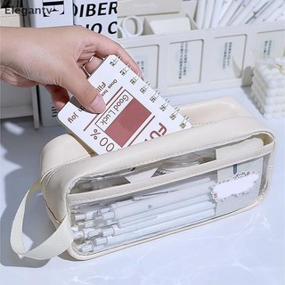 EGN Trong Suốt Dung Tích Lớn Túi Đựng Bút Chì Phong Cách INS Trường Học Hộp Đựng Văn Phòng Phẩm Chống Thấm Nước Di Động Bút Chì Túi Bảo Quản N